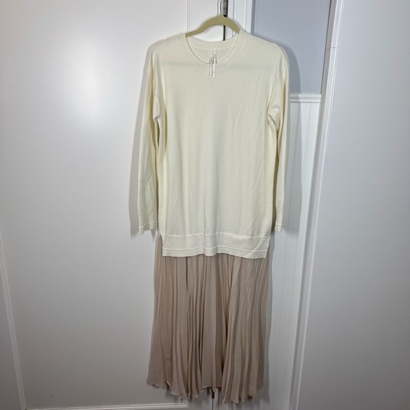 Anthropologie Long-Sleeve‎ Pleated Twofer Sweater Maxi Dress size xs - Picture 2 of 10
